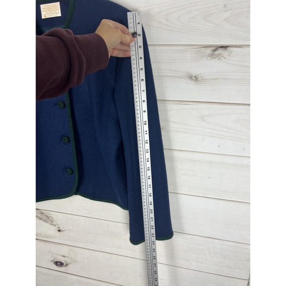 Pendleton Jacket Womens 10 Virgin Wool Collarless Button Front Made in USA - Picture 8 of 8